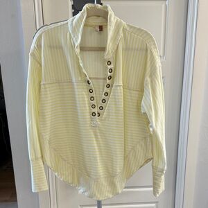 Pilcro Striped Yellow Women's knit Top